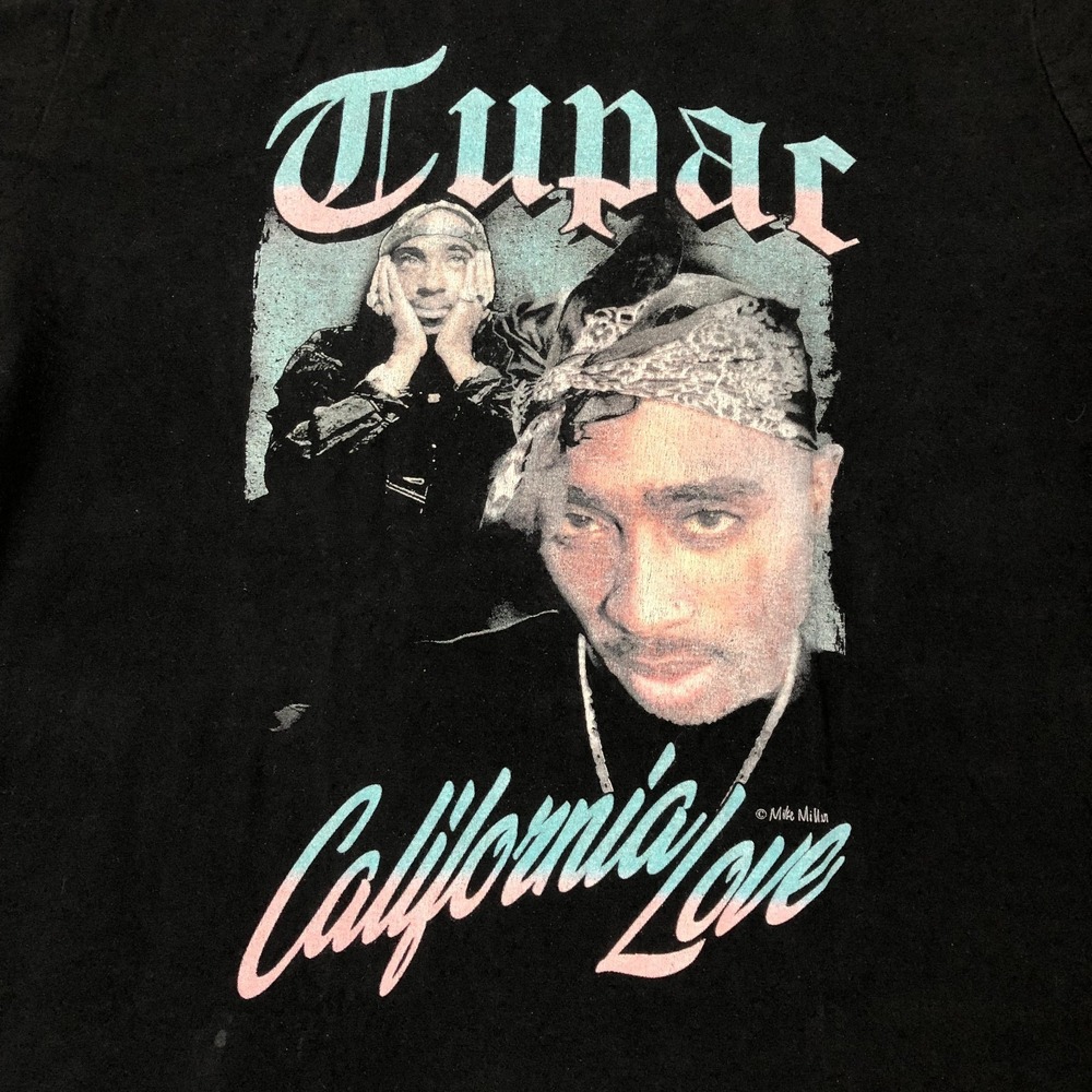 2Pac Tupac Shakur Shirt Mens Medium Black Pink Blue California Love Music Rapper - Picture 2 of 9